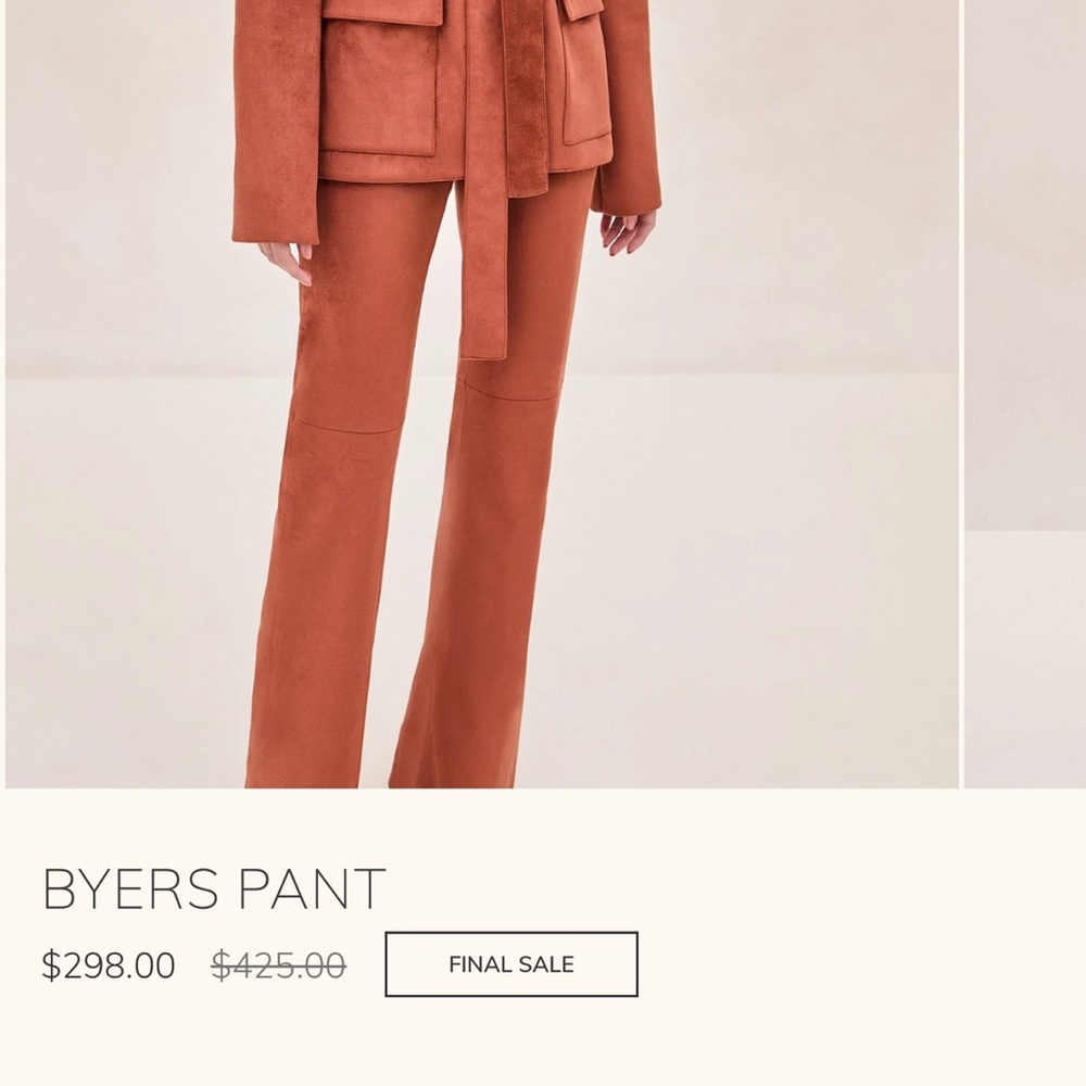 Vegan Suede Pant Women's Tan Pants